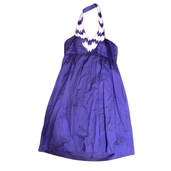 Vintage Dresses & Skirts - Gianni Bini halter purple white embroidered dress